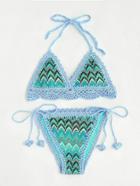 Shein Zigzag Pattern Crochet Bikini Set