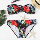 Shein Flower Print Detachable Straps Bikini Set