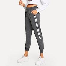 Shein Drawstring Waist Contrast Striped Pants