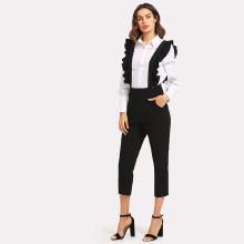 Shein Solid Jumpsuit With Ruffle Strap