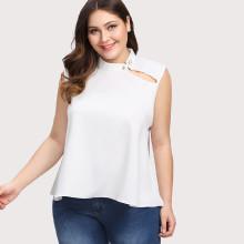 Shein Plus Faux Pearl Detail Blouse