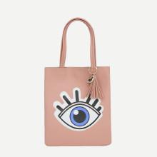 Shein Eye Patch Detail Tassel Decor Tote Bag