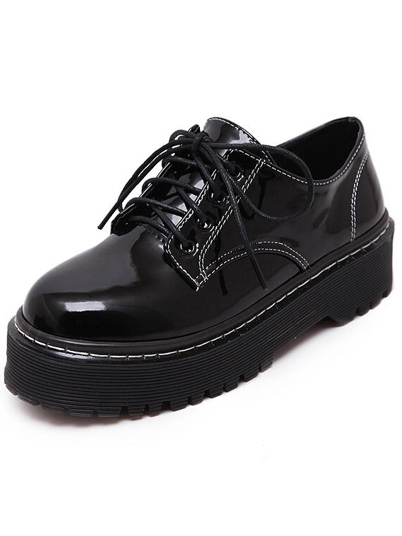 Shein Lace-up Chunky Platform Oxford Wedges