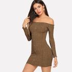 Shein Off Shoulder Single Breasted Sweater Dress