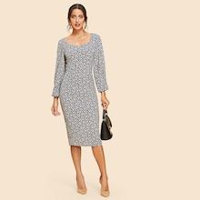 Shein Zip Back Sweetheart Neck Dress