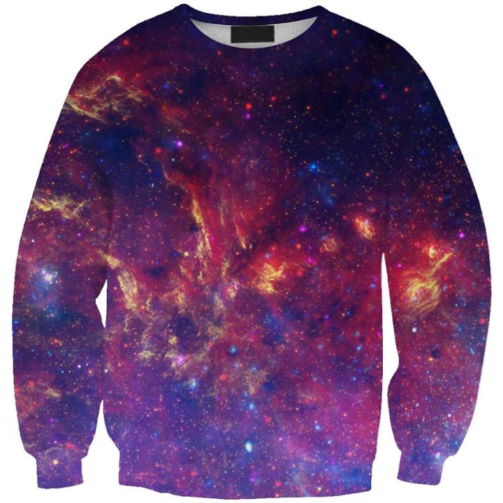 Shein 3d Digital Printing Purple Sky Sweatshirts Hedging