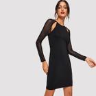 Shein Form Fitting Mesh Sleeve Dress