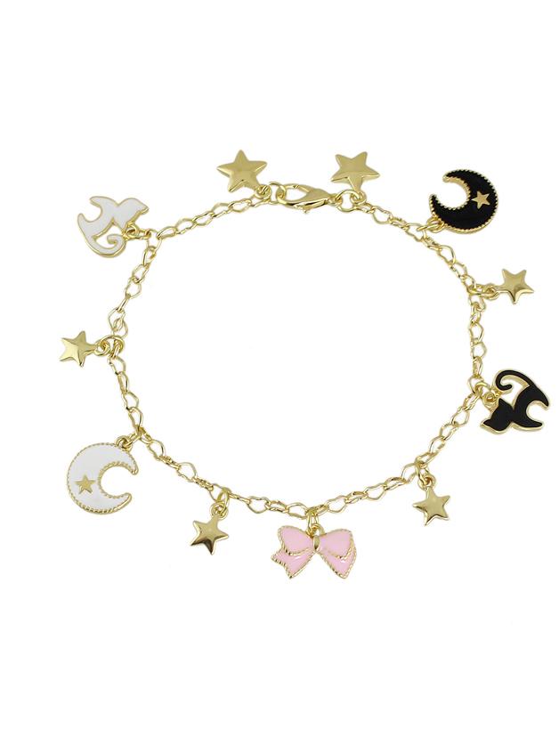 Shein Gold  Color Enamel Cat  Shape Charms Bracelets