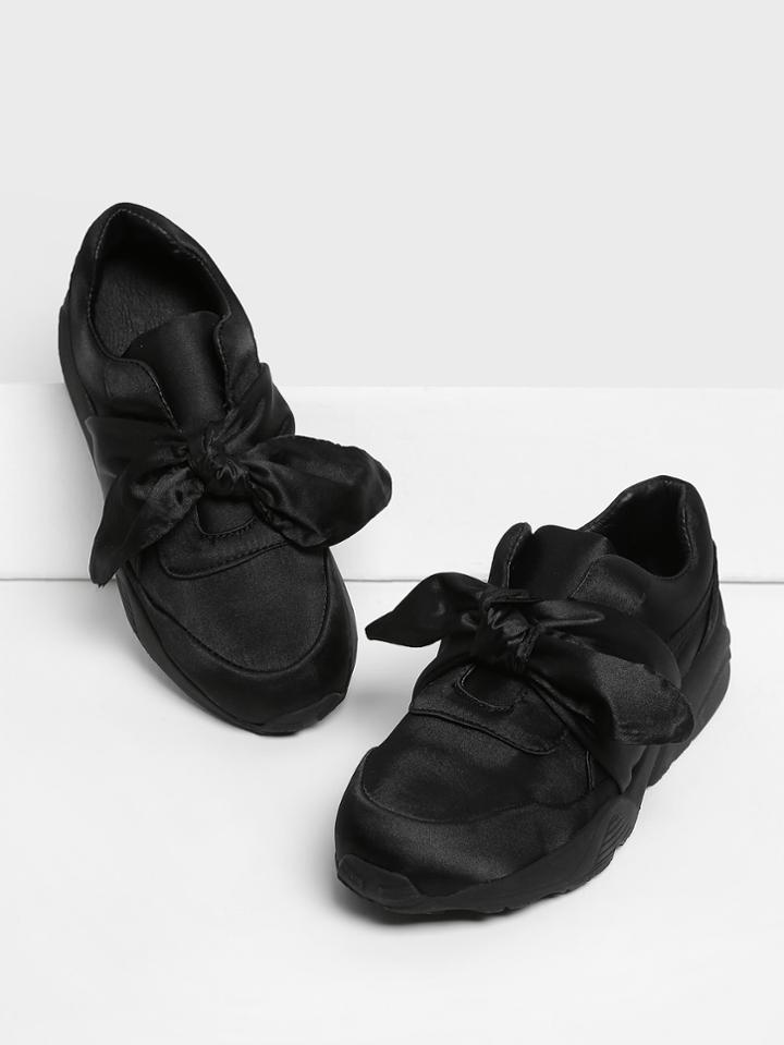 Shein Knot Front Satin Low Top Sneakers