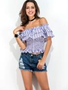 Shein Off The Shoulder Ruffle Tiered Shirred Top