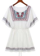 Rosewe Loose Bohemia Style Short Sleeve A Line Dress