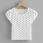 Shein Cap Sleeve Dot Print Top