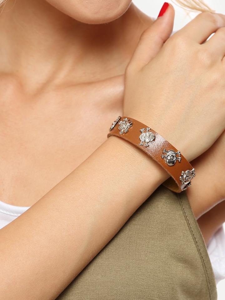 Shein Brown Skull-shaped Decorated Bracelet
