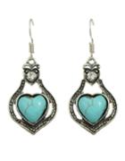 Shein Turquoise Heart Shape Drop Earrings