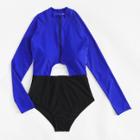 Shein Cut Out Long Sleeve Swimsuit
