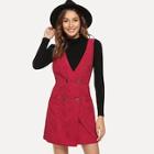 Shein Double Breasted Placket Pocket Side Overlap Dress