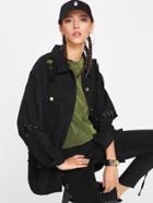 Shein Grommet And Ring Embellishing Sleeve Jacket