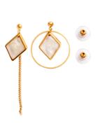 Shein Gold Plated Geometric Asymmetrical Earrings