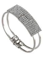 Shein Silver Crystal Cuff Bangle Bracelet