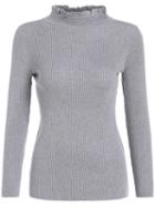 Shein Grey High Neck Long Sleeve Slim Knitwear