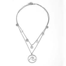 Shein Circle Pendant Layered Chain Necklace