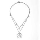 Shein Circle Pendant Layered Chain Necklace