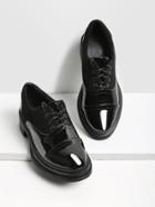Shein Lace Up Patent Leather Brogue Shoes