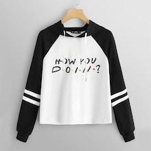 Shein Color-block Raglan Sleeve Letter Hoodie