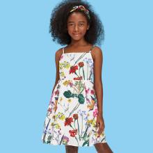 Shein Girls Zip Back Floral Print Dress