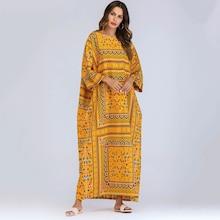 Shein Flower Print Batwing Sleeve Longline Dress