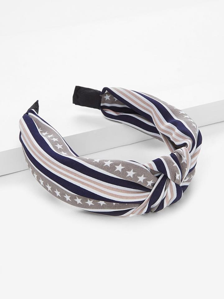Shein Star & Striped Knot Headband