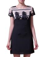 Shein Black Horses Print Short Sheath Dress