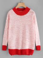 Shein Contrast Trim Knit Sweater