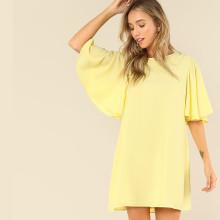 Shein Butterfly Sleeve Solid Swing Dress