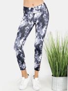 Shein Cut Out Splatter Active Wear Leggings Navy Multi