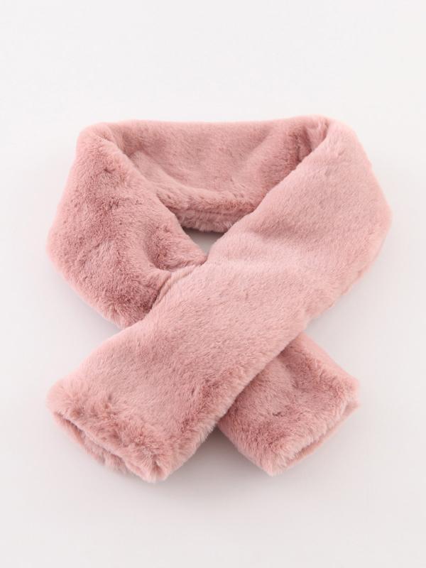 Shein Pink Faux Fur Collar Scarf