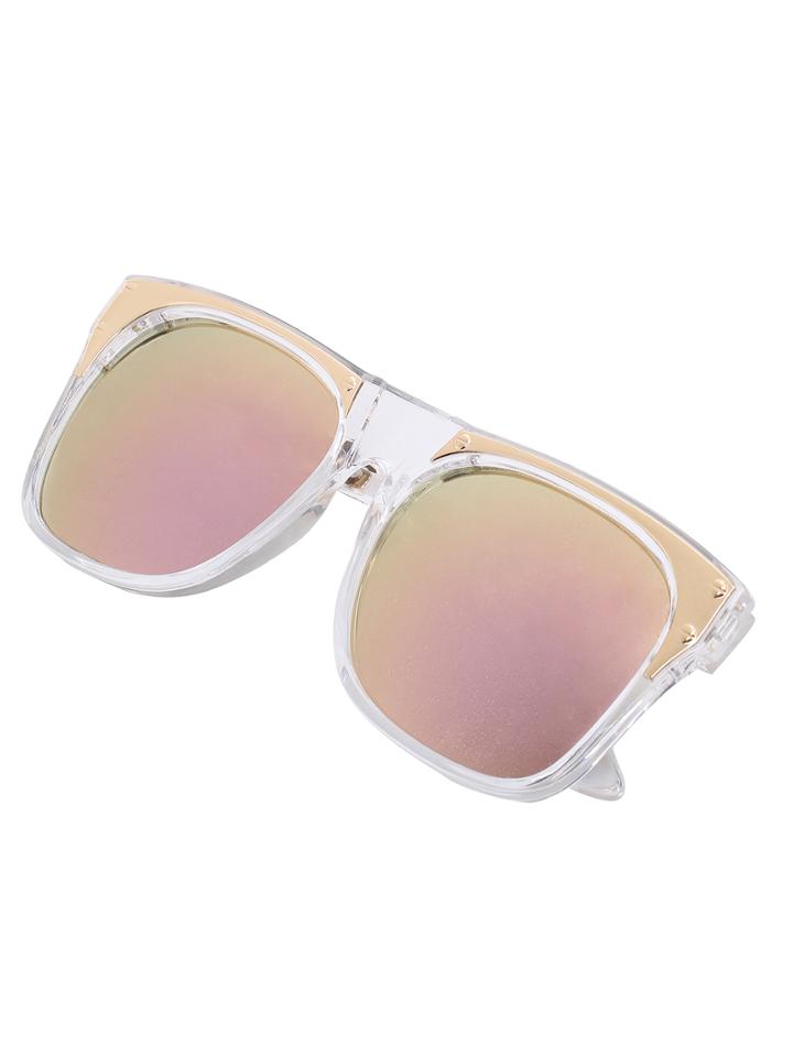 Shein Metal Featured Frame Golden Lenses Sunglasses