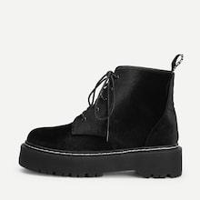 Shein Stitching Seam Lace-up Boots