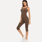 Shein Shoulder Letter Skinny Jumpsuit
