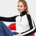 Shein Quarter Zip Raglan Sleeve Crop Jumper