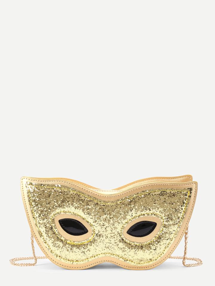 Shein Glitter Detail Cat Eye Shaped Pu Crossbody Bag