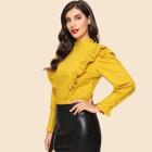 Shein Ruffle Button Dec Ration Blouse