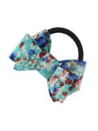 Shein Blue Elastic Rope With Colorful Flower Pattern Bowknot Headbands Hair Accessories