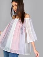 Shein Triple Color Pastel Bardot Top
