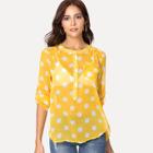 Shein Roll Tab Sleeve Polka Dot Top Without Bralette