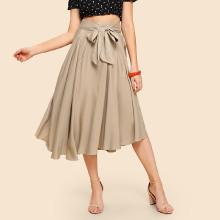 Shein Boxed Pleated Wide Waistband Skirt