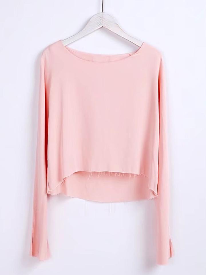 Shein Frayed Hem High Low Tee