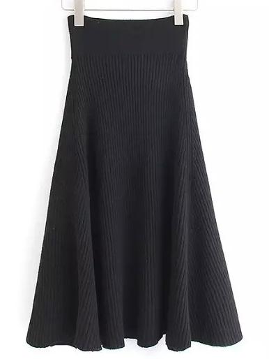 Shein Black Rib Sweater Skirt