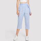 Shein Frill Trim Checked Knot Pants
