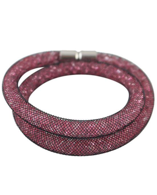 Shein Rose Red Mesh Two Laps Bracelet